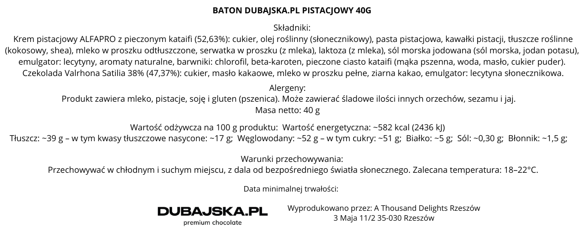 etykieta batonu dubajskiego