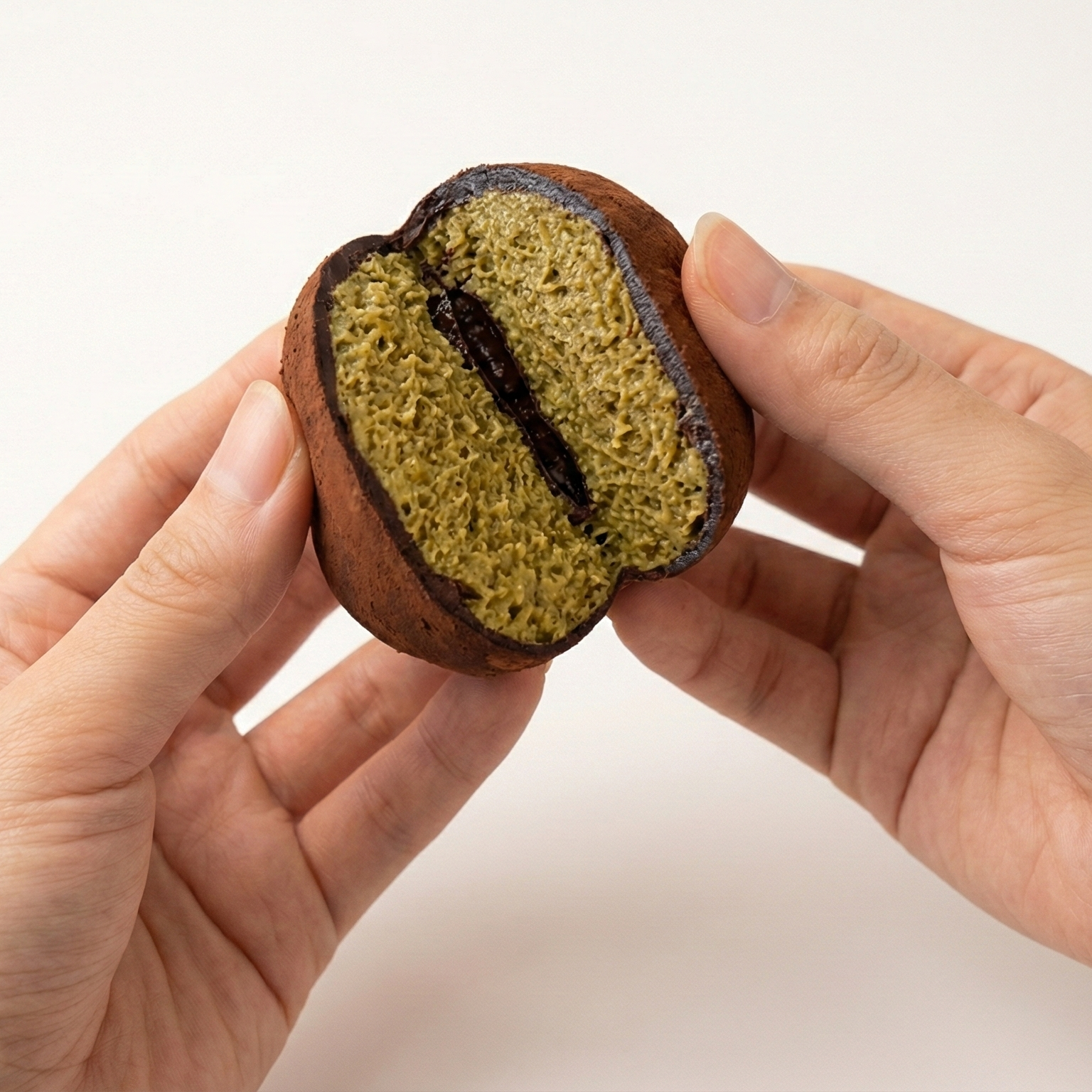 rozcięta na pół kula dubajska Dujjonku, z widocznym dubajskim nadzieniem